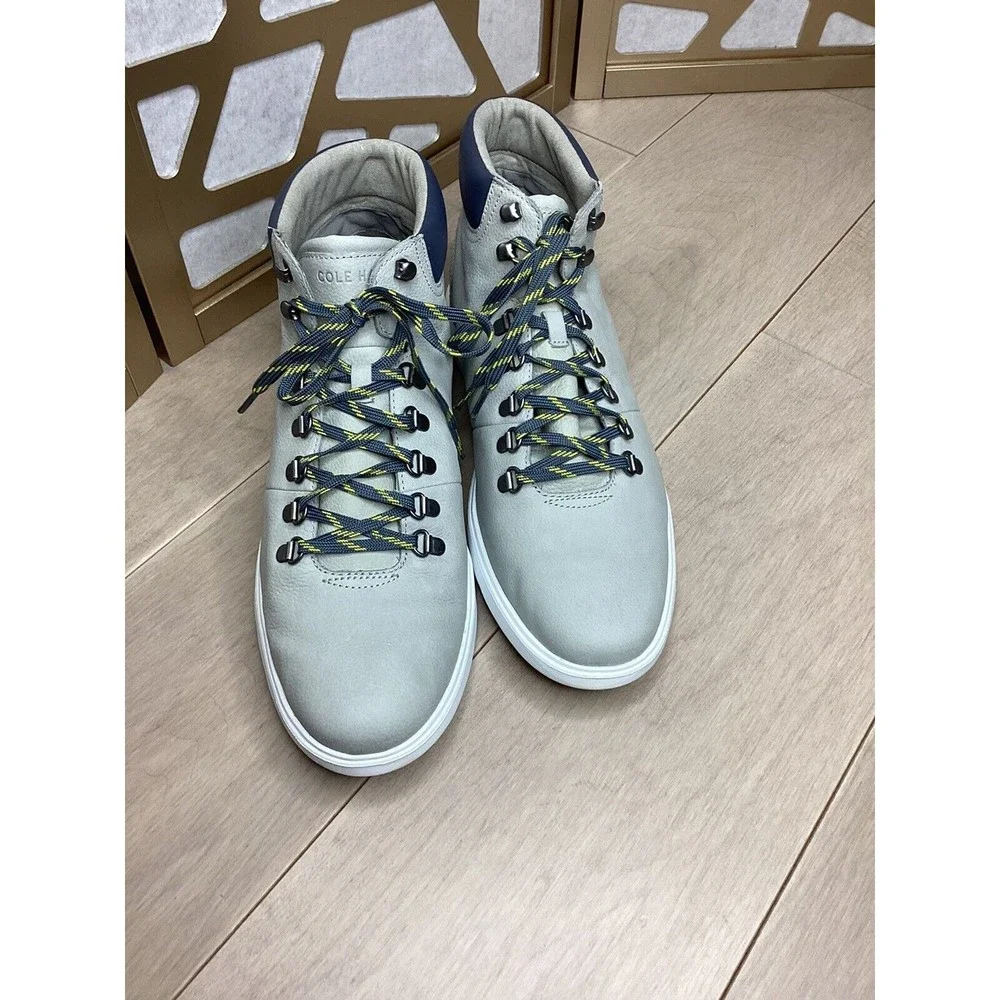 Cole Haan Grand Plus Essex Hiker hi top sneaker Boot Gray Men 13 M US leather